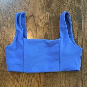 Wilo The Label Women’s Blue Ribbed Sports Bra Size Small